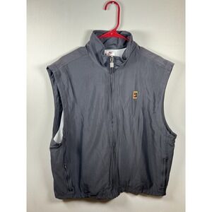 #B280 Vintage Nike Challenge Court Black Vest Size XL FULL ZIP TENNIS 90s